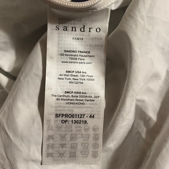 SANDRO Short broderie anglaise dress Navy Women’s - Picture 7 of 14